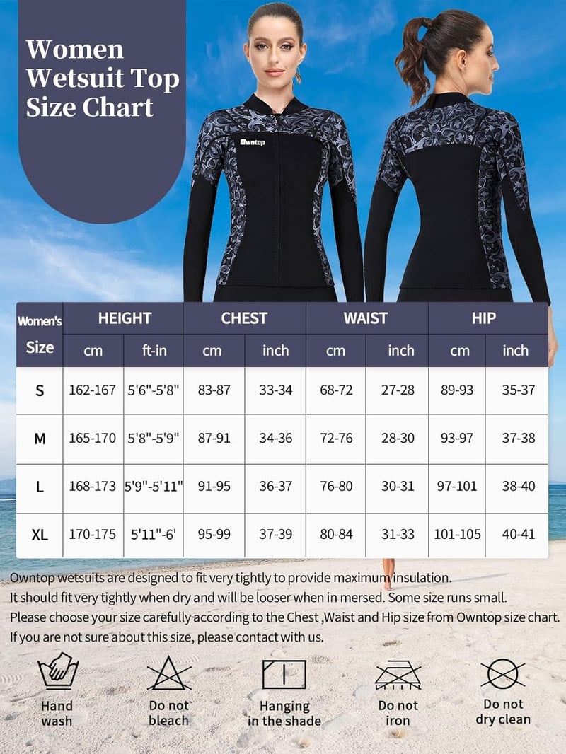Joysummer 3 mm Neoprene Unisex Búvárfelső - Hosszú Ujjú Neoprén Dzseki Búvárkodáshoz, Szörfözéshez, Snorkelezéshez, UPF 50+ UV Védelemmel, X