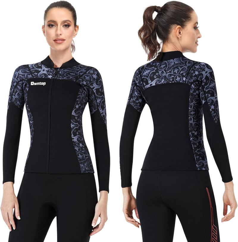 Joysummer 3 mm Neoprene Unisex Búvárfelső - Hosszú Ujjú Neoprén Dzseki Búvárkodáshoz, Szörfözéshez, Snorkelezéshez, UPF 50+ UV Védelemmel, X