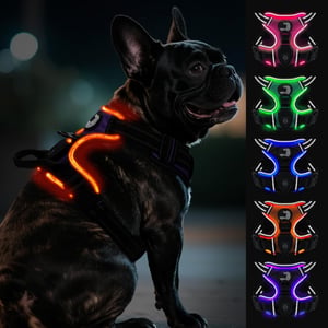 Joytale LED nabíjací postroj pre malé psy, reflexný - fialový - S