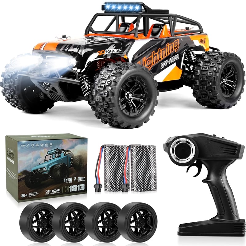 JOYTREKY Távirányítós Monster Truck 1:18 - 40 km/h Sebesség, 4WD Terepjáró, Vízálló, 2.4GHz Technológia, Gyerekeknek és Felnőtteknek