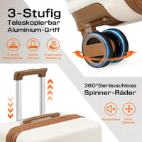 Joyway 3 részes kemény bőrönd szett bővíthető TSA zárral és 4 kerekű trolley 4