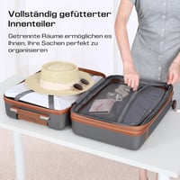 Joyway ABS Bőrönd Szett 5 Részes - Kemény Héjú Bővíthető Gurulós Utazótáska TSA Zárral, 360° Kerekekkel, Szürke 8
