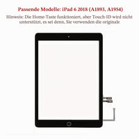 Dotykové sklo (digitalizér) pre iPad 6. generácie (2018), 9,7", bez LCD, s tlačidlom Home - čierne 3