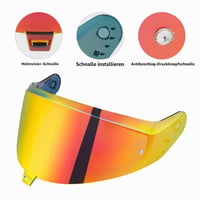 Náhradný priezor na motocyklovú prilbu JQF Gear pre Shark SKWAL i3 / RIDILL 2 / D-SKWAL 3, celotvárový, chrómovo-červený 6