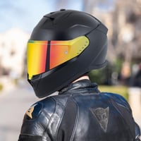 Náhradný priezor na motocyklovú prilbu JQF Gear pre Shark SKWAL i3 / RIDILL 2 / D-SKWAL 3, celotvárový, chrómovo-červený 4