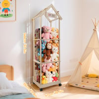 Jradse Úložný box na plyšové hračky 146x47x35 cm, úložný priestor z masívneho dreva s uzamykateľnými 360° kolieskami do detskej izby, obývačky a spálne 9