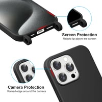 Husă Jrkvniv pentru iPhone 15 Pro cu șnur, Negru - Husă pentru telefon mobil cu cordon, Husă cu curea de mână 4