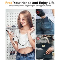 Magnetický priehľadný kryt na iPhone 11 Pro Max s popruhom na krk, kompatibilný s MagSafe, tenký silikónový TPU zadný kryt odolný voči nárazom s odnímateľnou šnúrkou, čierny 7