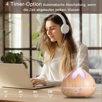 JRXH Aroma Diffúzor 500ml - Ultrahangos Párásító Illóolajokhoz, 7 Színű LED Világítással, Távirányítóval, 4 Időzítővel, Sárga 2
