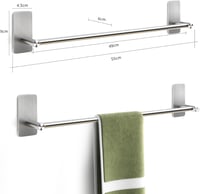 JS Öntapadós Törölközőtartó, Rozsdamentes Acél, 55 cm, Fúrás Nélkül 3