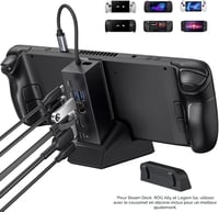 JSAUX HB0609 6 az 1-ben dokkoló állomás HDMI 4K@120Hz, Gigabit LAN, USB-C 3.2, 100W PD - fekete 2