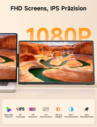 JSAUX FlipGo Horizon Pro Rozširujúci monitor k notebooku 15,6" FHD 1080P s magnetickým zámkom, trojitý monitor pre notebooky 13"-16", Windows/MacOS 6