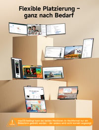 JSAUX FlipGo Horizon Pro Rozširujúci monitor k notebooku 15,6" FHD 1080P s magnetickým zámkom, trojitý monitor pre notebooky 13"-16", Windows/MacOS 3
