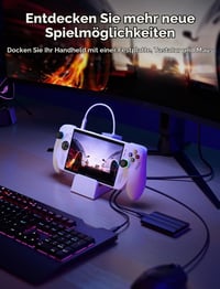 JSAUX HB0609 6-v-1 dokovacia stanica pre ROG Ally X / Steam Deck / Legion Go – HDMI 4K@120Hz, Gigabit Ethernet, USB-A a USB-C 3.2, 100W nabíjanie – biela 6