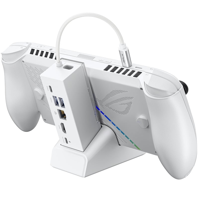 JSAUX HB0609 6-v-1 dokovacia stanica pre ROG Ally X / Steam Deck / Legion Go – HDMI 4K@120Hz, Gigabit Ethernet, USB-A a USB-C 3.2, 100W nabíjanie – biela