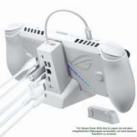 JSAUX HB0609 6-v-1 dokovacia stanica pre ROG Ally X / Steam Deck / Legion Go – HDMI 4K@120Hz, Gigabit Ethernet, USB-A a USB-C 3.2, 100W nabíjanie – biela 2