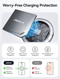 JSAUX MagSafe mágneses vezeték nélküli töltőpad 2 db - fekete 8