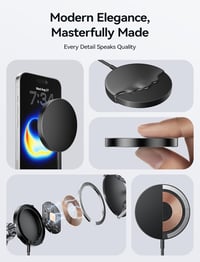 JSAUX MagSafe mágneses vezeték nélküli töltőpad 2 db - fekete 5