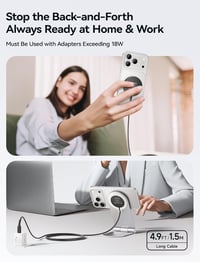 JSAUX MagSafe mágneses vezeték nélküli töltőpad 2 db - fekete 7