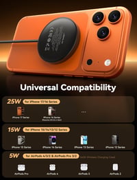 JSAUX Qi2 25W MagSafe vezeték nélküli töltőalap iPhone és AirPods készülékekhez 7