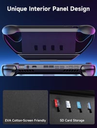 Ochranný kryt JSAUX PC0111 ModCase pre konzolu ASUS ROG Ally X (2024), s odnímateľným predným krytom, kovovým stojanom, 4 slotmi na MicroSD karty a popruhom na príslušenstvo 6