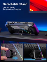 Ochranný kryt JSAUX PC0111 ModCase pre konzolu ASUS ROG Ally X (2024), s odnímateľným predným krytom, kovovým stojanom, 4 slotmi na MicroSD karty a popruhom na príslušenstvo 4