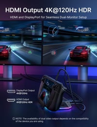 Docking station JSAUX RGB 12 în 1 pentru Steam Deck OLED, ROG Ally, Legion Go, 4K 120Hz, HDMI, DP, Gigabit Ethernet, USB-C 3.2, USB-A 3.2/2.0, SD, TF, 3.5mm, negru 5