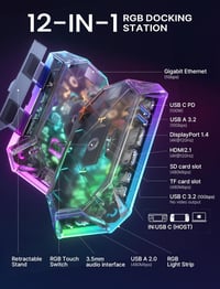 JSAUX RGB dokkoló Steam Deck OLED/ROG Ally 12az1-ben 4K 120Hz HDMI DisplayPort Gigabit Ethernet 2