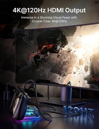 JSAUX RGB dokkoló Steam Deck OLED/ROG Ally/Legion Go 8az1-ben 4K 120Hz HDMI 4