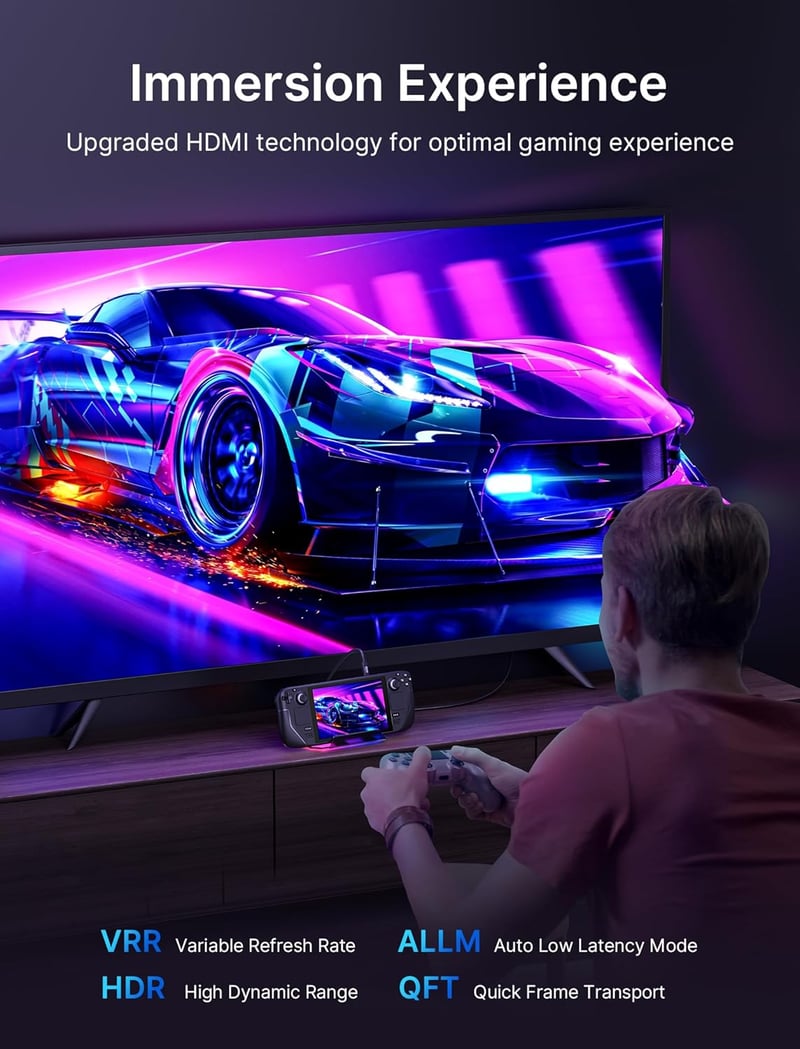 JSAUX RGB dokkoló Steam Deck OLED/ROG Ally/Legion Go 8az1-ben 4K 120Hz HDMI