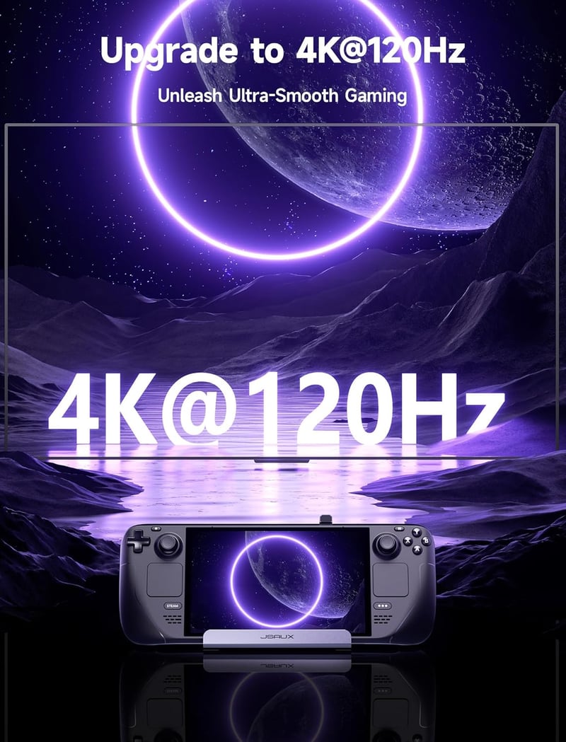 JSAUX Steam Deck dokkoló 65W töltővel, HDMI 4K, Gigabit Ethernet, 3x USB 3.0