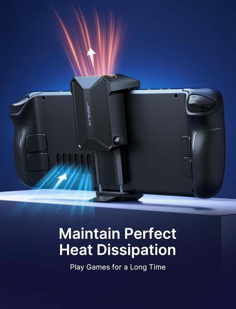 JSAUX Steam Deck hűtőventilátor állvánnyal, gaming cooler kiegészítő