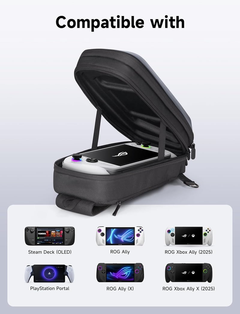 JSAUX Steam Deck táska vállpánttal, kemény tok, 45W adapter és dokkoló tárolóhoz