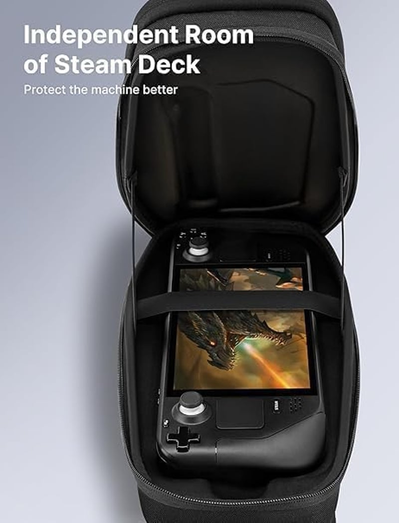 JSAUX Steam Deck táska vállpánttal, kemény tok, 45W adapter és dokkoló tárolóhoz
