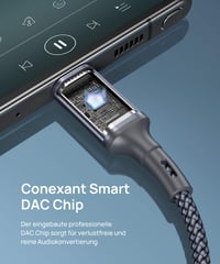 JSAUX USB C - 3.5mm Jack Aux Kábel 2m - Tartós Fém Audió Adapter iPhone 16/15, Galaxy S23, Huawei Telefonokhoz, Autós Hangszórókhoz 5
