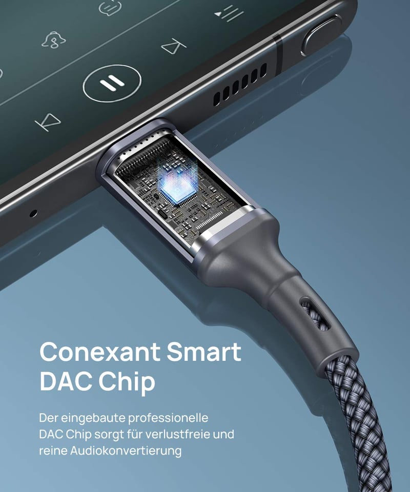 JSAUX USB C - 3.5mm Jack Aux Kábel 2m - Tartós Fém Audió Adapter iPhone 16/15, Galaxy S23, Huawei Telefonokhoz, Autós Hangszórókhoz