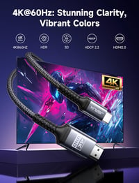 JSAUX USB-C HDMI Kábel 4K 1M - Thunderbolt 3 Kompatibilis MacBook Pro, iPad Pro, Samsung Galaxy S20/S10, Surface Book 2, Huawei P40 Készülék 2