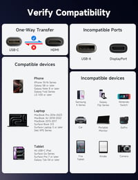 JSAUX USB-C HDMI Kábel 4K 1M - Thunderbolt 3 Kompatibilis MacBook Pro, iPad Pro, Samsung Galaxy S20/S10, Surface Book 2, Huawei P40 Készülék 8