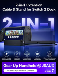 JSAUX USB-C hosszabbító kábel állvánnyal Switch 2 dokkhoz, 4K, gyorstöltés - 35 cm 2