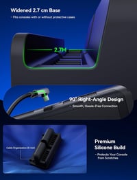 JSAUX USB-C hosszabbító kábel állvánnyal Switch 2 dokkhoz, 4K, gyorstöltés - 35 cm 5