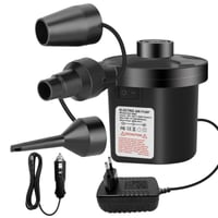 Elektrická vzduchová pumpa Jsdoin na nafukovacie matrace, 2 v 1 pumpa na nafukovanie a vyfukovanie s 3 tryskami, na člny, plávacie kolesá, čierna 1