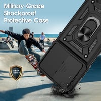 Puzdro Jshru pre Motorola G75 5G čierne, s ochranou displeja, ochranou fotoaparátu, vojenským stupňom odolnosti proti nárazom a prstencovým stojanom 3