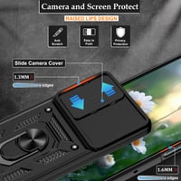 Puzdro Jshru pre Motorola G75 5G čierne, s ochranou displeja, ochranou fotoaparátu, vojenským stupňom odolnosti proti nárazom a prstencovým stojanom 7