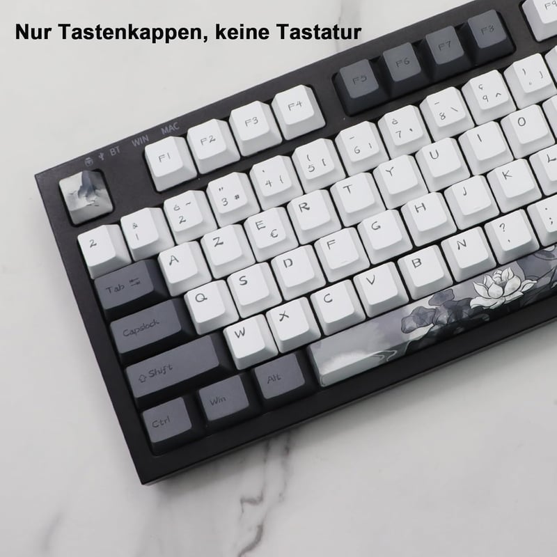 JSJT Ink Lotus ISO Francia PBT Keycaps OEM profil Cherry MX mechanikus billentyűzethez