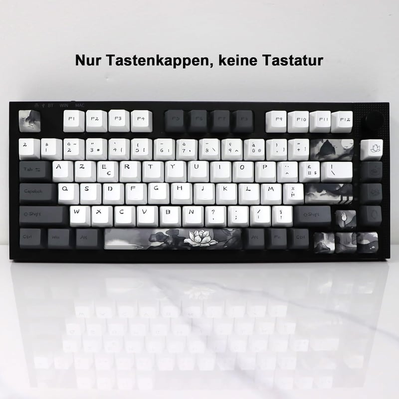 JSJT Ink Lotus ISO Francia PBT Keycaps OEM profil Cherry MX mechanikus billentyűzethez