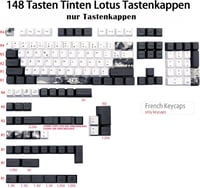 JSJT Ink Lotus ISO Francia PBT Keycaps OEM profil Cherry MX mechanikus billentyűzethez 6