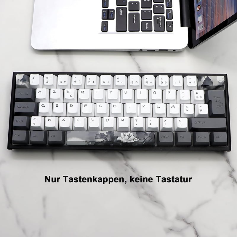 JSJT Ink Lotus ISO Francia PBT Keycaps OEM profil Cherry MX mechanikus billentyűzethez