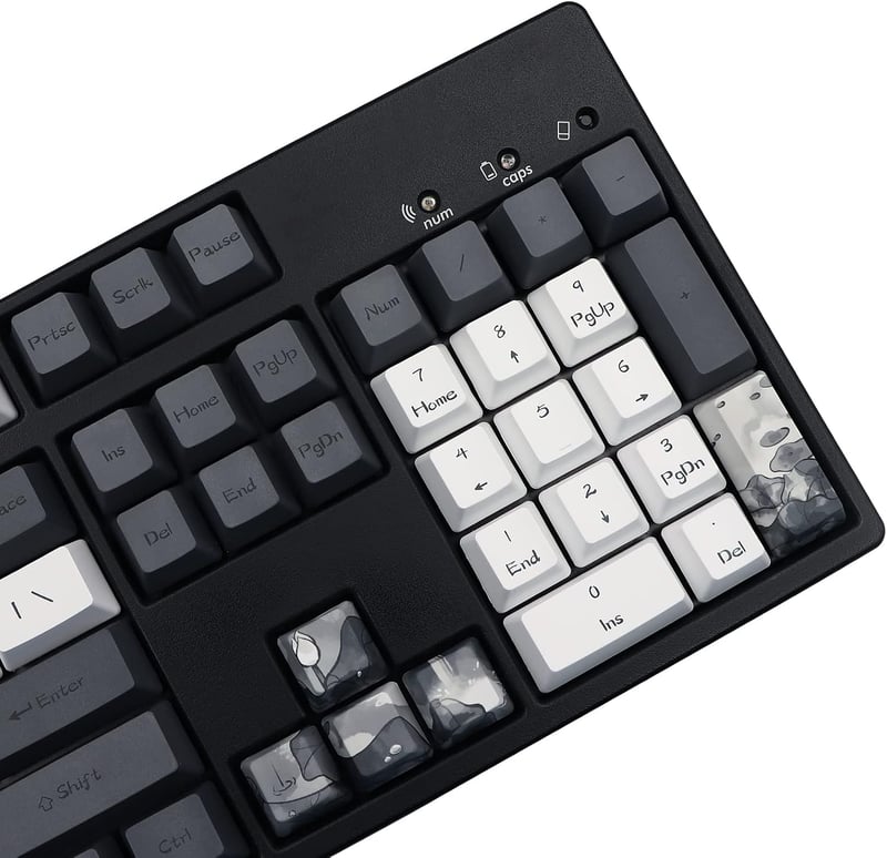 JSJT Ink Lotus PBT Mechanikus Billentyűzet Keycap szett 140 gomb OEM profil
