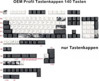 JSJT Ink Lotus PBT OEM Billentyűzet Keycap Készlet 140 Gomb Német Kiosztás 6