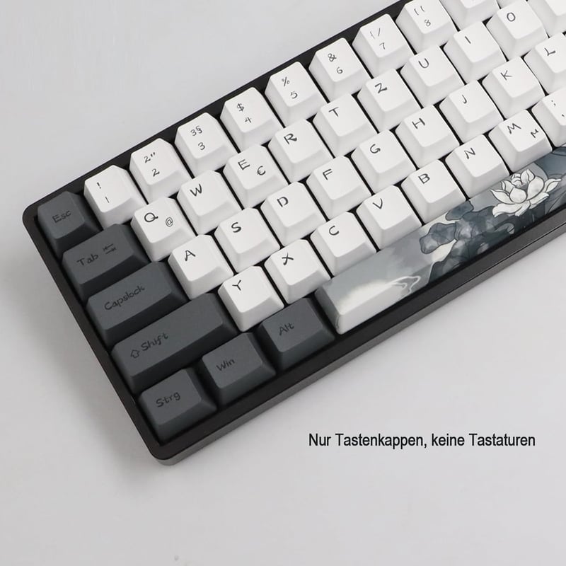 JSJT Ink Lotus PBT OEM Billentyűzet Keycap Készlet 140 Gomb Német Kiosztás
